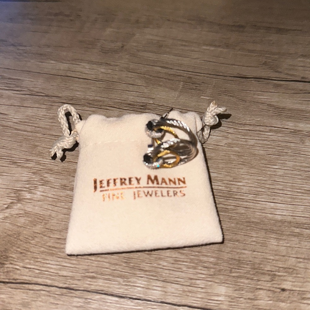 2 Hoop Gold Diamond Earrings